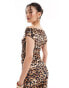 Simmi wide neck top co-ord in leopard