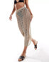 Фото #3 товара Miss Selfridge beach metallic crochet maxi skirt in gold