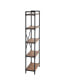 5-Tier Industrial Black Bookshelf