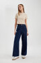 Wide Leg Yüksek Bel Geniş Paça Crop Jean Pantolon C3840ax24sp