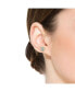 ფოტო #3 პროდუქტის Sterling Silver Round Cubic Zirconia Milgrain Set Halo Stud Earrings