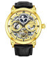 Men's Legacy Black Leather, Gold-Tone Dial, 46mm Round Watch