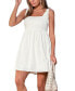 Фото #1 товара Women's Ivory Square Neck Sleeveless Mini Beach Dress