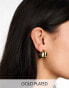 Фото #1 товара ASOS DESIGN 14k gold plated small hoop earrings with thick crossover design