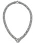 ფოტო #3 პროდუქტის Diamond Circle Mesh 17" Statement Necklace (1/3 ct. t.w.) in Sterling Silver