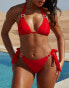 Фото #1 товара Moda Minx X Savannah-Shae Richards amour full coverage tie side bikini bottom in red