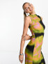 Фото #7 товара COLLUSION printed slash neck maxi dress in multi