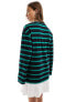 ASOS DESIGN 2 in 1 long sleeve sweat dress with pleat skirt in stripe