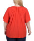 ფოტო #2 პროდუქტის Plus Size Raglan Sleeve Top with Chain Details