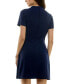 ფოტო #2 პროდუქტის Juniors' Mock-Neck Bodycon Short-Sleeve Dress