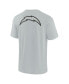 Men's and Women's Gray Los Angeles Chargers Super Soft Short Sleeve T-shirt