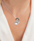 ფოტო #2 პროდუქტის Black Spinel Double Heart & Ring Pendant Necklace (1/5 ct. t.w.) in Sterling Silver, 16" + 2" extender