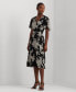 ფოტო #1 პროდუქტის Women's Floral Belted Crinkle Georgette Dress