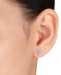 ფოტო #2 პროდუქტის White Topaz (1/3 ct. t.w.) & Diamond (1/5 ct. t.w.) Open Heart Stud Earrings in Sterling Silver