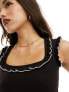 Фото #5 товара ASOS DESIGN sweetheart neckline top in black