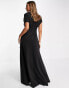 ASOS DESIGN fallen shoulder maxi dress in black 34 - фото #6