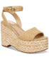 Фото #1 товара Women's April Ankle-Strap Raffia-Wedge Sandals