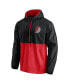 ფოტო #2 პროდუქტის Men's Black, Red Portland Trail Blazers Anorak Block Party Windbreaker Half-Zip Hoodie Jacket