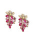 Women's Pink Embellished Foliage Drop Earrings