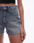 Topshop Tall denim comfort stretch short in bleach