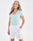 ფოტო #1 პროდუქტის Women's Cotton Drawstring Pull-On Shorts, Regular & Petite, Created for Macy's