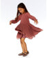 ფოტო #4 პროდუქტის Girl Chiffon Swiss Dot Heart Dress With Pleated Skirt Pink Cinnamon - Child