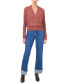 ფოტო #3 პროდუქტის Women's Surplice V-Neck Faux-Wrap Sweater