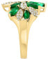 ფოტო #2 პროდუქტის EFFY® Emerald (2-3/8 ct. t.w.) & Diamond (1/3 ct. t.w.) Cluster Ring in 14k Gold