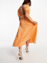 Nobody's Child Wednesday midi dress in orange gingham