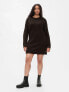 Фото #3 товара CashSoft Shaker-Stitch Mini Sweater Dress