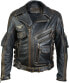Фото #3 товара Мужская куртка из натуральной воловьей кожи высокого качества из плотной кожи премиум-класса Мотоциклетная байкерская черная кожаная куртка