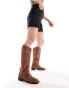 Фото #1 товара Glamorous western knee boots in brown