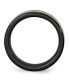 ფოტო #3 პროდუქტის Ceramic Flat Black with 14k Gold Inlay Polished Band Ring