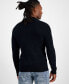 Фото #2 товара Men's Silas Regular-Fit Ribbed-Knit Full-Zip Mock Neck Cardigan with Faux-Leather Trim, Created for Macy's