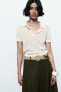 Фото #7 товара Широкая юбка миди из смесового льна с ремнем ZARA