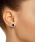 Emerald (1 ct. t.w.) & Diamond (1/6 ct. t.w.) Halo Stud Earrings in Sterling Silver (Also in Ruby & Sapphire)
