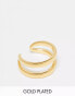 Lost Souls stainless steel 18ct gold plated double row ring