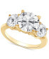 Фото #1 товара Certified Lab Grown Diamond Three Stone Engagement Ring (4 ct. t.w.) in 14k Gold