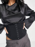 Фото #3 товара River Island cowl neck corset top in black