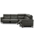 Фото #4 товара CLOSEOUT! Jazlo 5-Pc. Leather Sectional with 3 Power Recliners, Created for Macy's