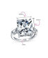 ფოტო #5 პროდუქტის Art Deco Style Sterling Silver Large 10CT Rectangle CZ Cubic Zirconia Brilliant Cut Statement Engagement Ring Baguette Side Stones