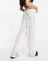 COLLUSION lace beach trouser co-ord in optic white