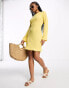 Фото #8 товара Pieces open back mini beach dress in yellow