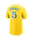 ფოტო #5 პროდუქტის Men's Enrique Hernandez Gold and Light Blue Boston Red Sox City Connect Name & Number T-shirt