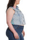 Фото #3 товара Trendy Plus Size Cropped Denim Vest