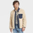 Фото #1 товара Men's High Pile Fleece Faux Fur Jacket - Goodfellow & Co Tan XL