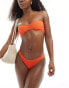 ASOS DESIGN shirred shaped bandeau bikini top in orange Оранжевый, 34 - фото #1