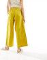 ASOS DESIGN pull on barrel leg trouser with linen in chartreuse