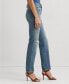 Women's High-Rise Ripped Straight Ankle Jeans