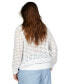 ფოტო #2 პროდუქტის MICHAEL Plus Size Cotton Openwork Mesh Sweater